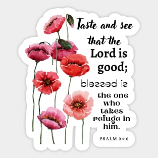 Psalm 34:8 Bible Verse. Sticker